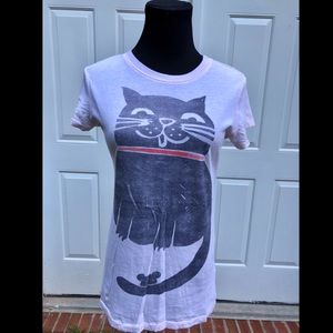 Light Pink Short Sleeve Cat T-Shirt